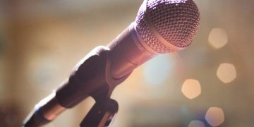Closeup of microphone