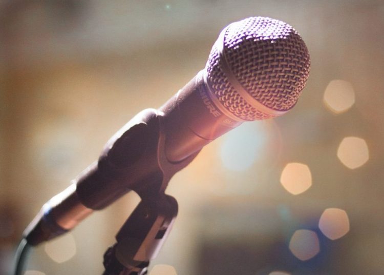Closeup of microphone