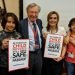 Lord Alf Dubs pictured with campaigners from the charity SafePassage