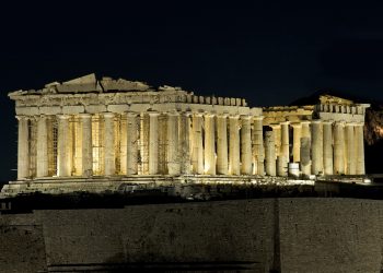Parthenon at night