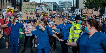 Nurses protesting about being exploited