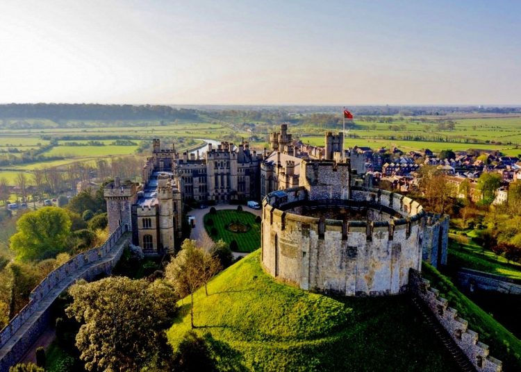 Arundel Castle aerial view