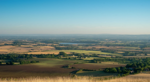 View over the Low Weald from the East Sussex South Downs