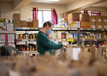 Volunteer at a food bank
