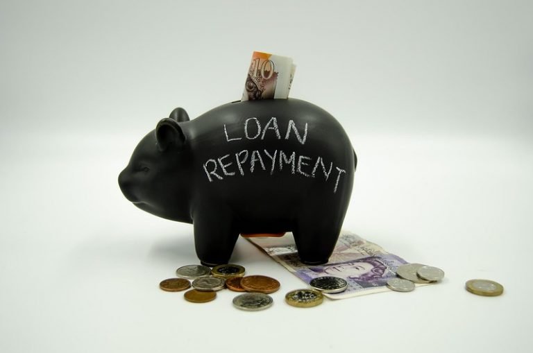 Image of a piggy bank with Loan Repayment written on it.