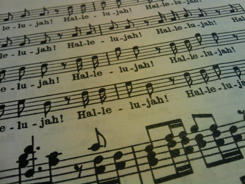 The sheet music for the Hallelujah Chorus