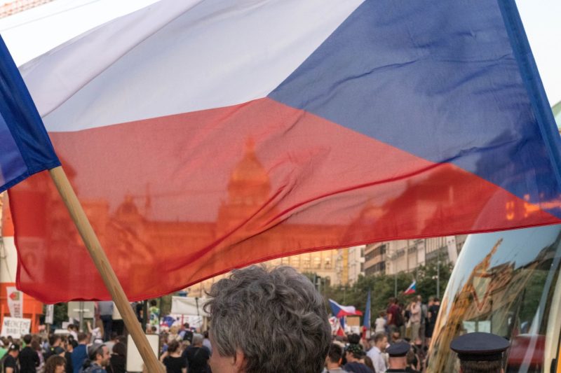 Marching in Prague.