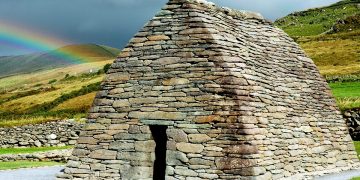 The 1,000-year-old Gallarus Oratory on the Dingle Peninsula.