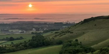Sunset over Ditchling Beacon