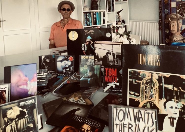 James Joughin shows off his Tom Waits music and memorabilia collection