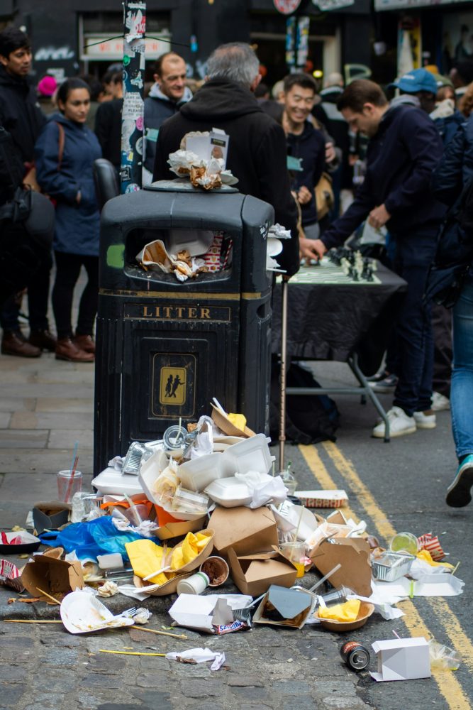 Food market litter, Shoreditch London