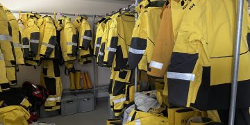 RNLI kit room at Newhaven