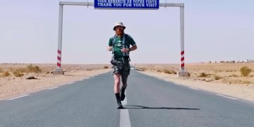Russ Cook enters Algeria on his Project Africa run.