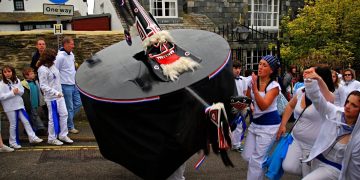 Padstow 'Obby 'Oss on May Day.