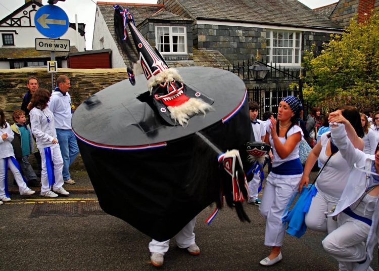 Padstow 'Obby 'Oss on May Day.