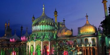 Brighton's Royal Pavilion illuminated in Brighton Festival 2016.