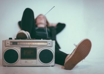 Person listening to the radio