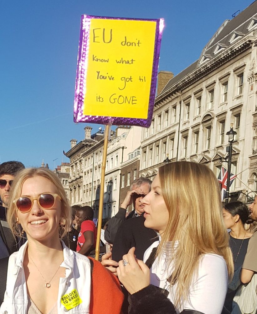 Young protesters at an anti-Brexit demonstration London 2019