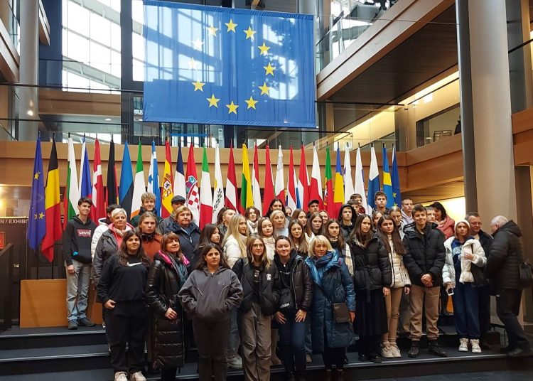 school party in the European Parliament Strasbourg