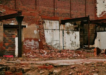 crumbling collapsed building