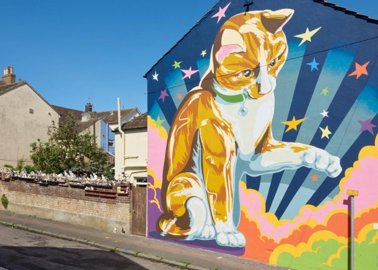 One of the many murals painted in Newhaven for the Look Again Festival