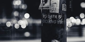 A sign saying Big Data is watching you