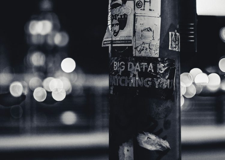 A sign saying Big Data is watching you