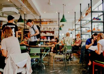 people eating in a restaurant