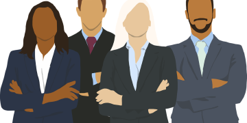 Outline image of a business team