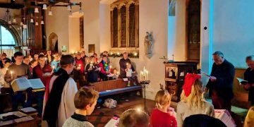 Carol singing in Barcombe Church