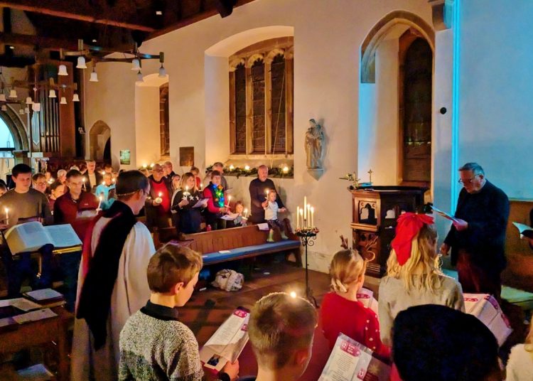 Carol singing in Barcombe Church