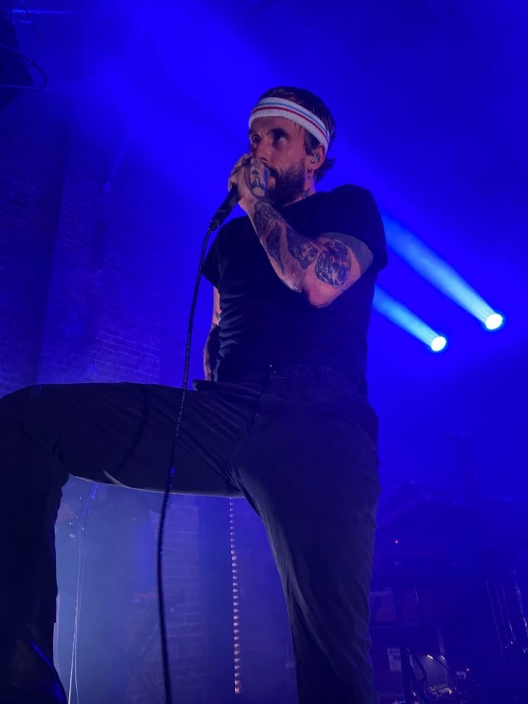 Lead singer on stage