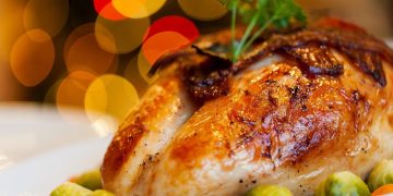 A plate of roast turkey