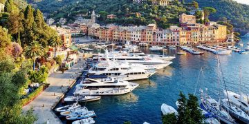 Superyachts in port