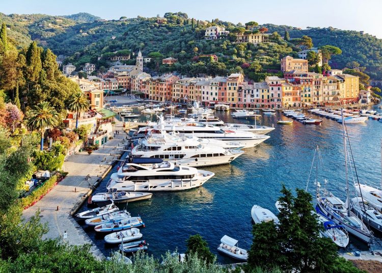 Superyachts in port