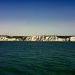 white cliffs at the edge of the sea