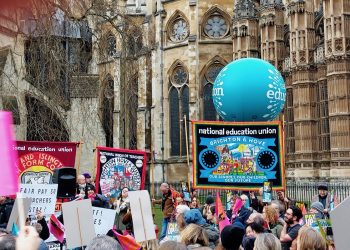Sixth form college teachers' rally at Westminster, 29 January 2025. Photo courtesy of the National Education Union.