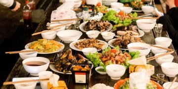 food on a table