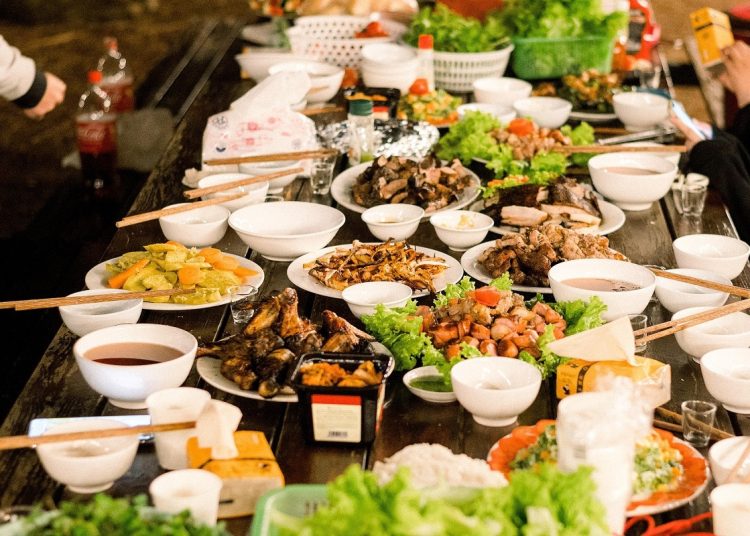 food on a table