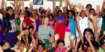 Sylvia Holder at the Venkat Trust, Tamil Nadu, India. Photo credit: Venkat Trust.