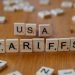 Scrabble letters spelling USA Tariffs