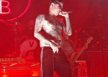 Lead singer on stage