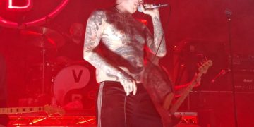 Lead singer on stage