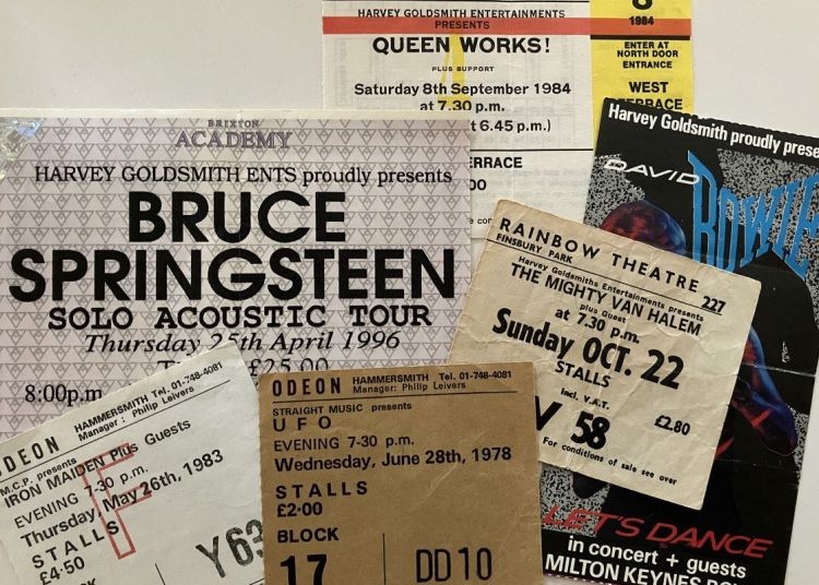 Collection of concert tickets