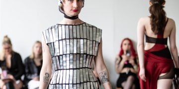 Model wearing winning costume