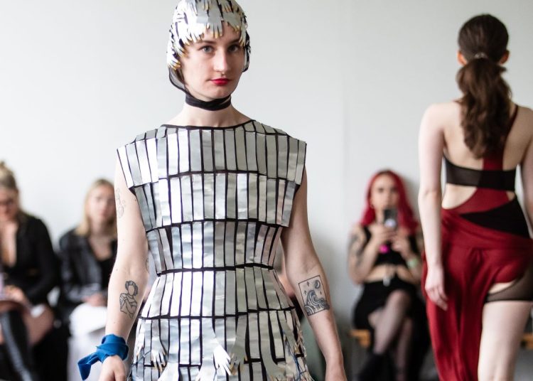 Model wearing winning costume