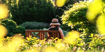 someone relaxing in their garden