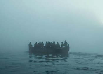 refugees in a boat - ai-generated