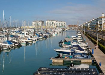Yachts and luxury flats at Brighton Marina
