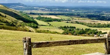 Devil’s Dyke panorama (with stile).